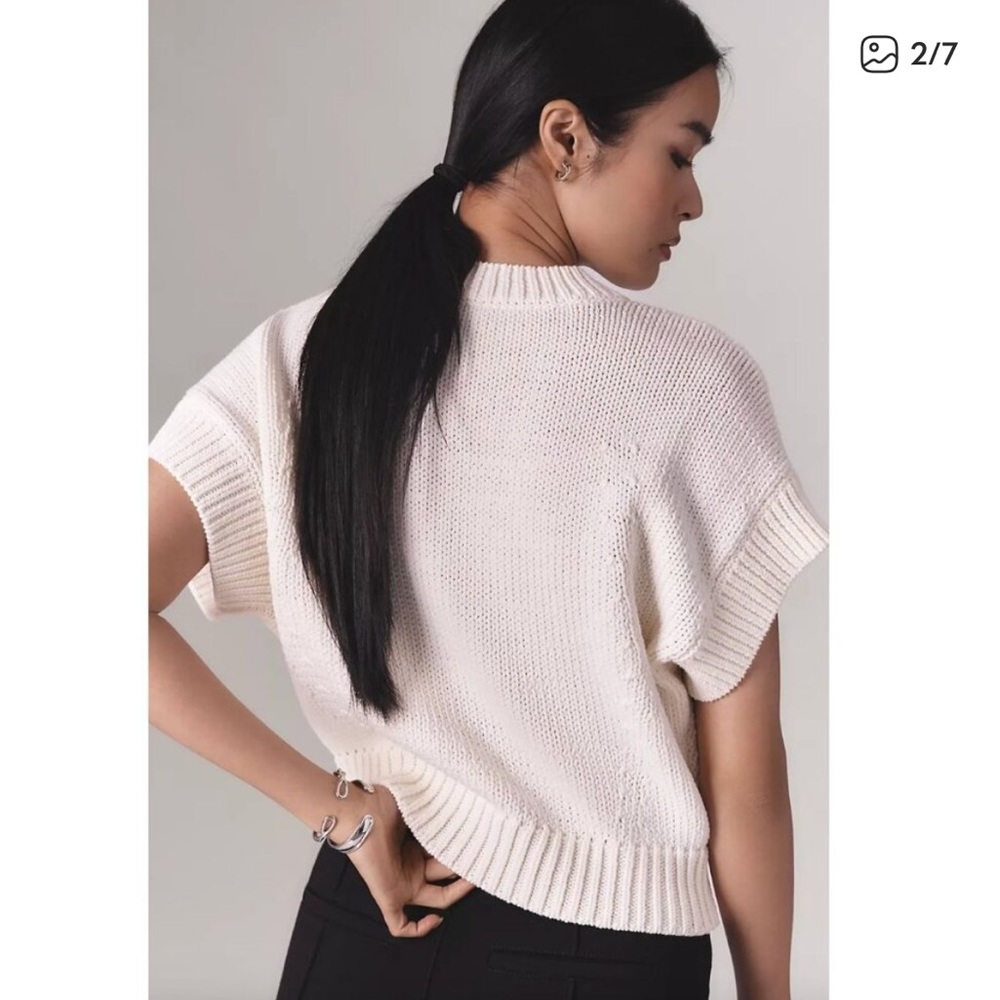 Anthropologie Maeve Cream Sweater with Strawberry Design - Picture 3 of 6